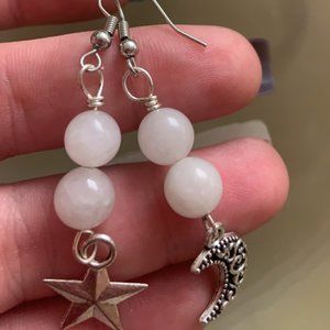 Quartz charm earrings